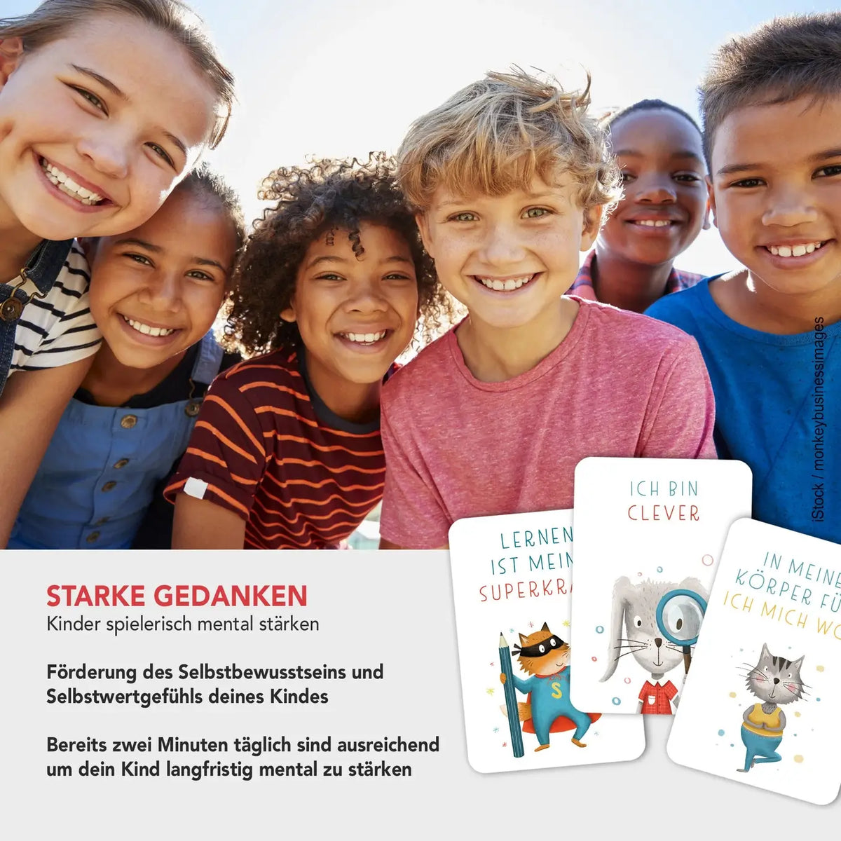 Rüsselfuchs – Affirmationskarten für Kinder "Starke Gedanken"