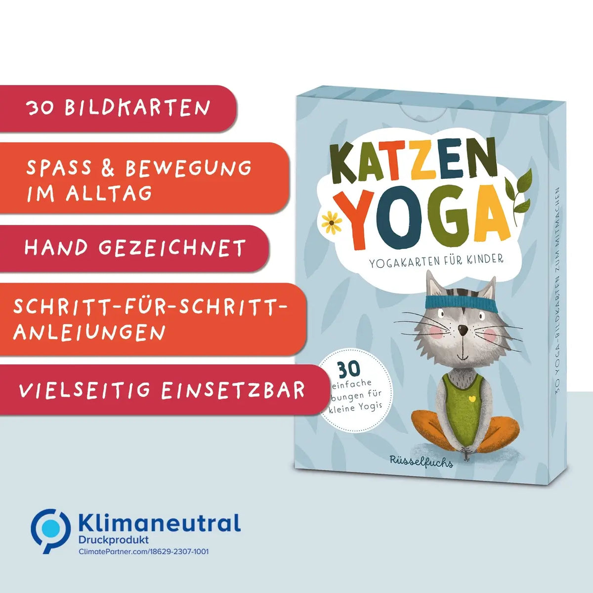 Rüsselfuchs – Kinderyoga Karten mit Katzen "Katzenyoga"