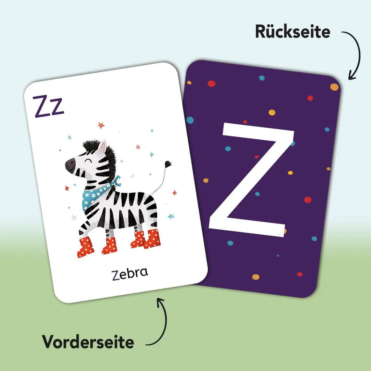 Rüsselfuchs – ABC-Kartenset, 30 Buchstabenkarten und 10 Zahlenkarten