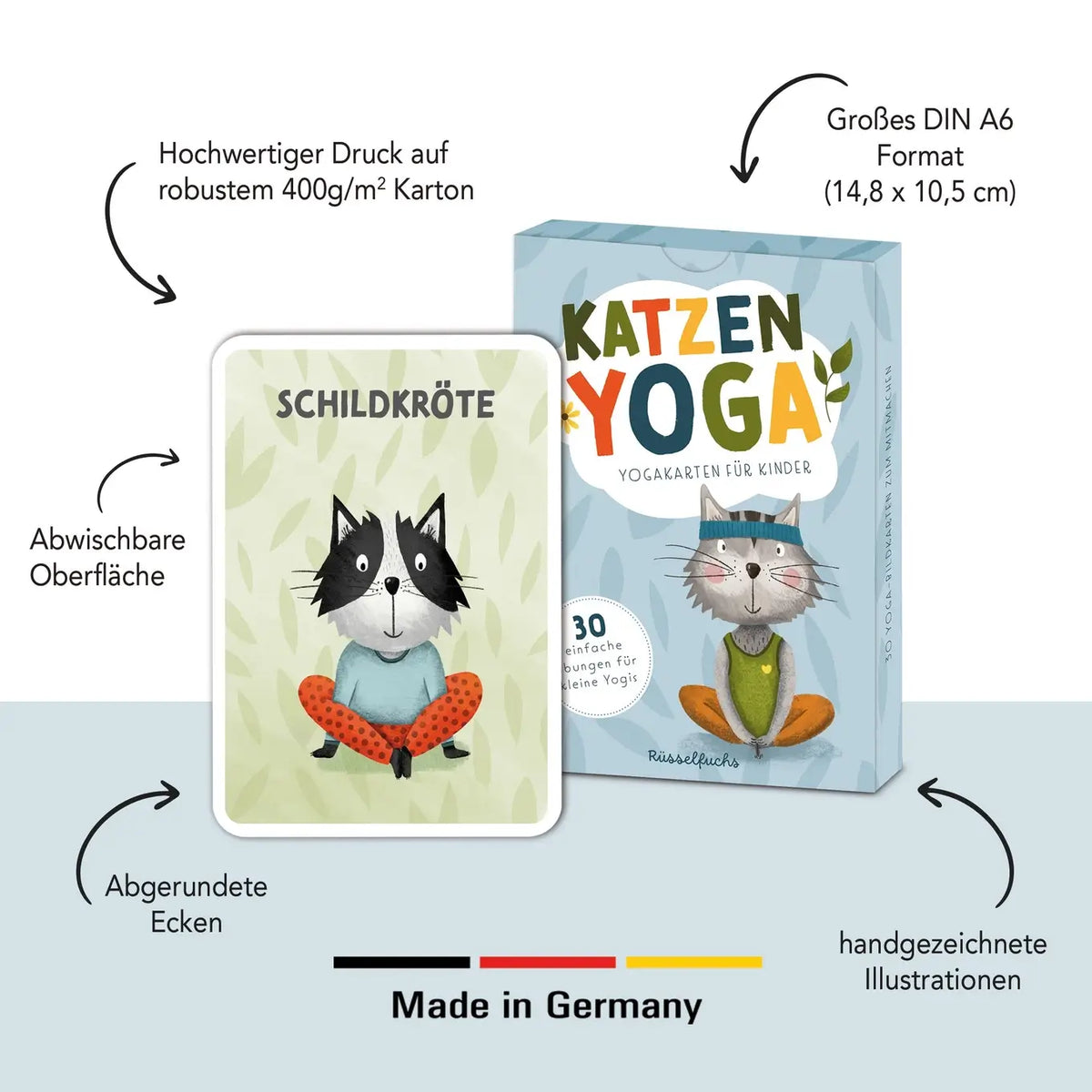 Rüsselfuchs – Kinderyoga Karten mit Katzen "Katzenyoga"