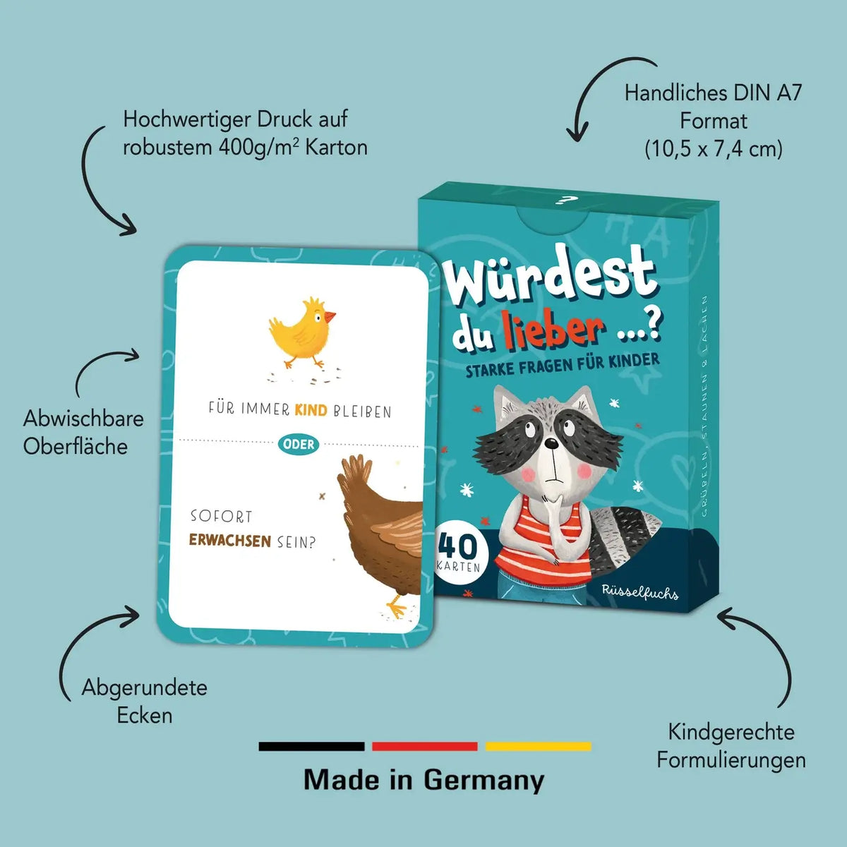 Rüsselfuchs – Würdest du lieber ...? Kartenspiel | Starke Fragen für Kinder