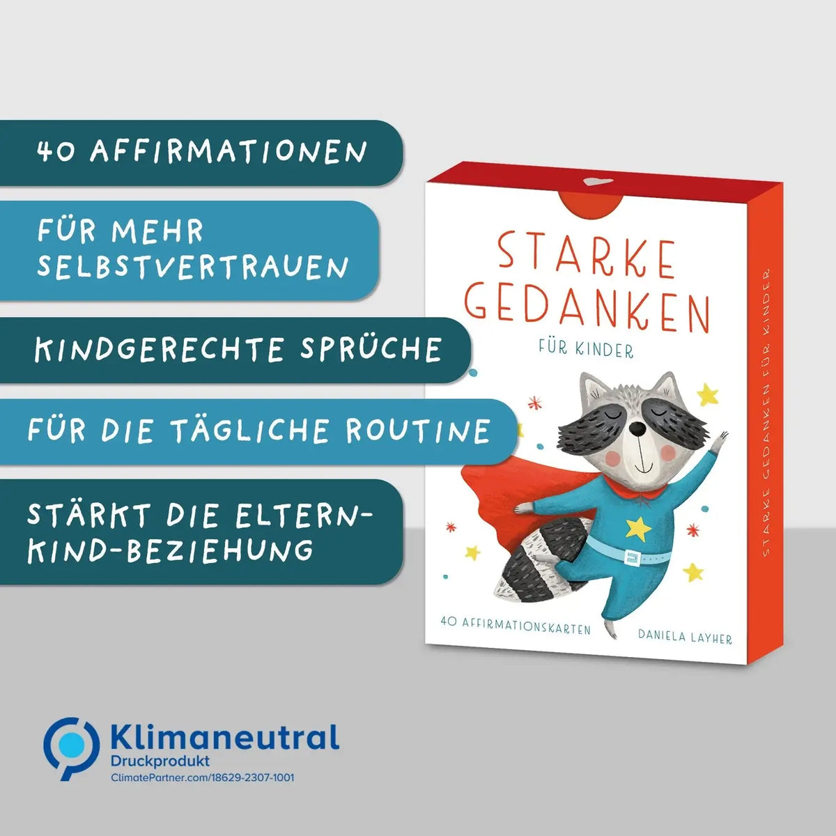 Rüsselfuchs – Affirmationskarten für Kinder "Starke Gedanken"