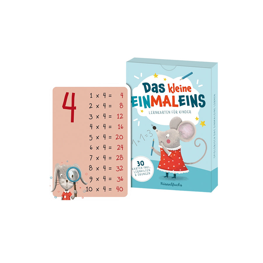 Rüsselfuchs – Einmaleinskarten mit Zahlenreihen 1-10 inkl. Lerntipps & Übungen "Das kleine Einmaleins"