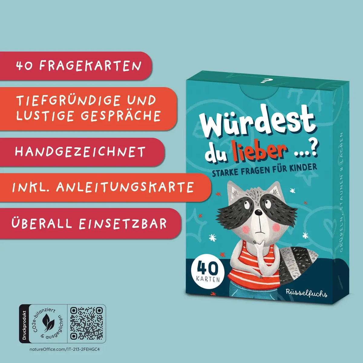 Rüsselfuchs – Würdest du lieber ...? Kartenspiel | Starke Fragen für Kinder