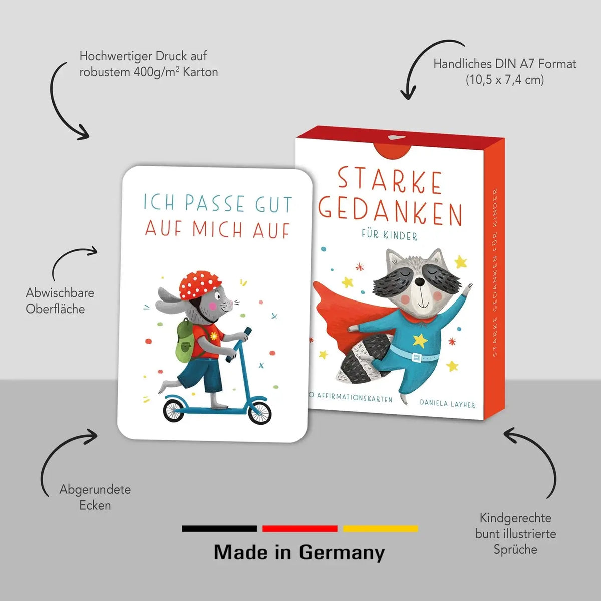 Rüsselfuchs – Affirmationskarten für Kinder "Starke Gedanken"