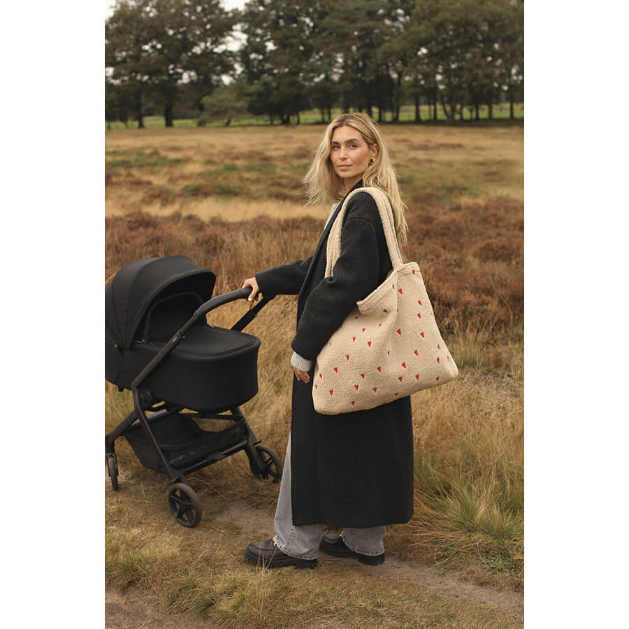 MOM BAG - TEDDY ECRU HEARTS