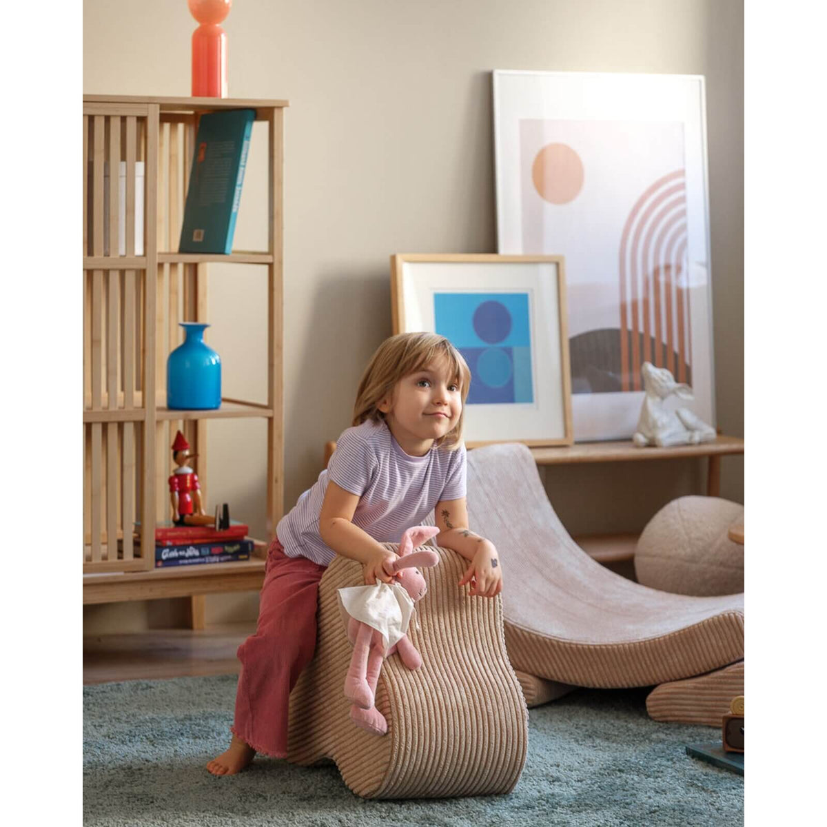 Wigiwama – Kinder Sitzpuff "Wolke" Cord Beige 39,5cm