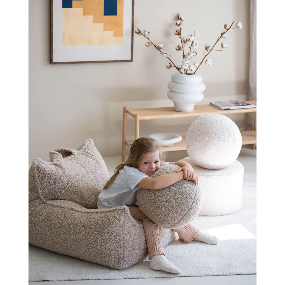 Wigiwama – Ballkissen Teddy Beige 35cm