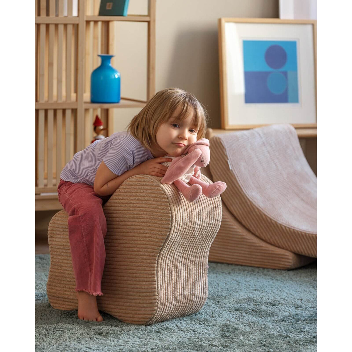 Wigiwama – Kinder Sitzpuff "Wolke" Cord Beige 39,5cm