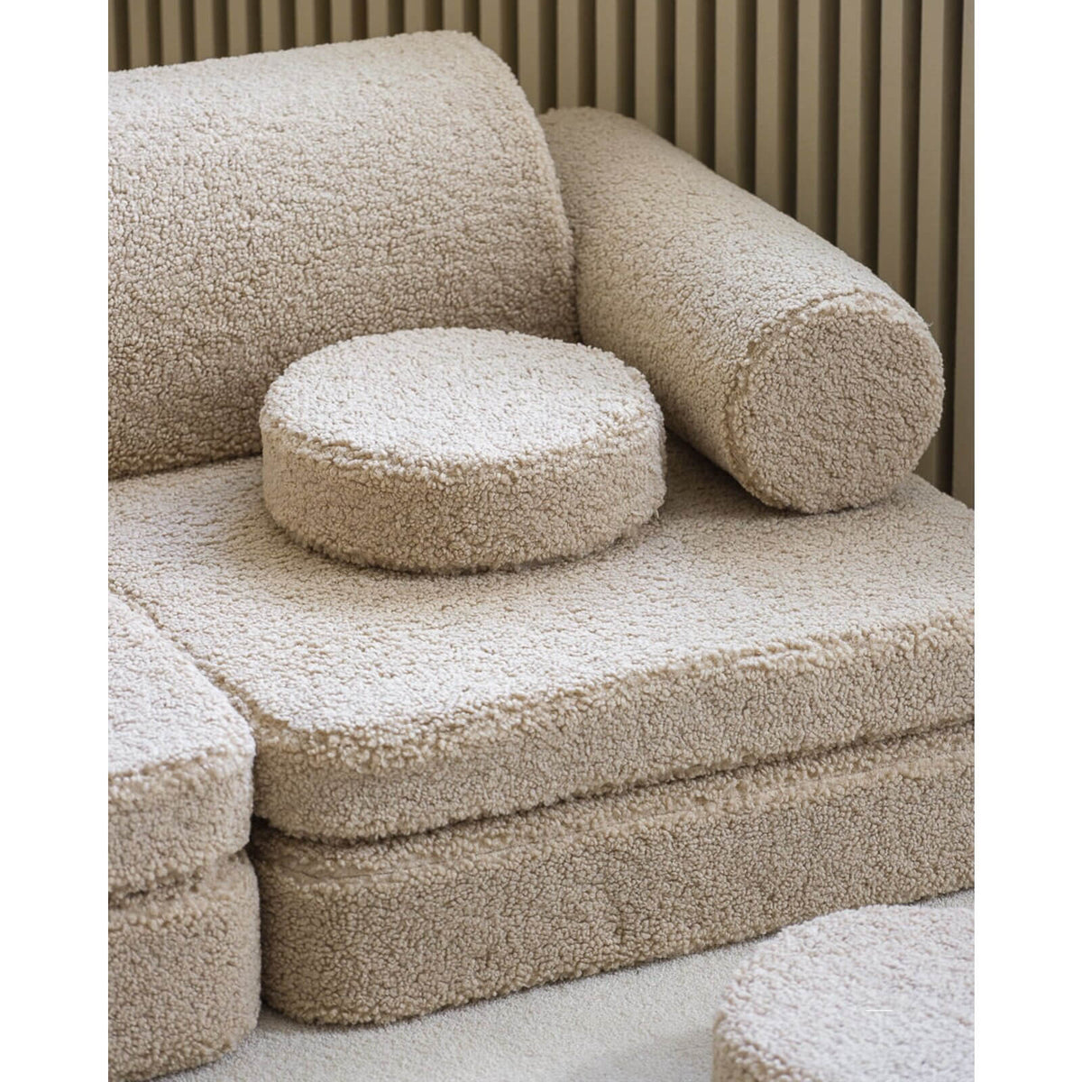 Wigiwama – Kinder Spielsofa Modular "Settee" Teddy Beige 9-tlg.