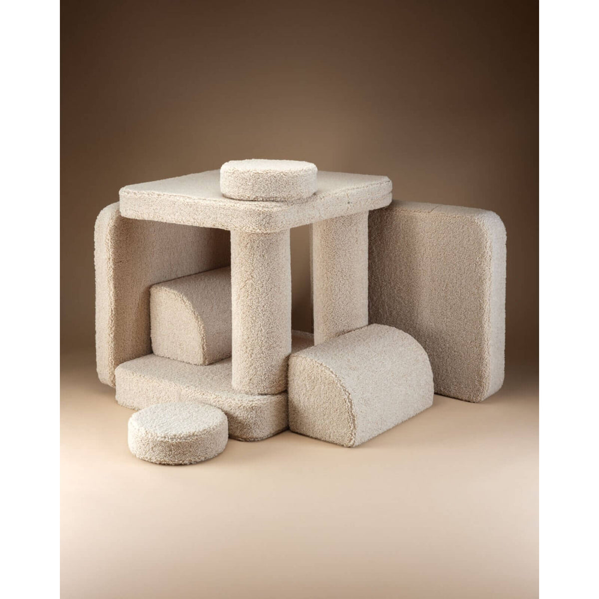 Wigiwama – Kinder Spielsofa Modular "Settee" Teddy Beige 9-tlg.