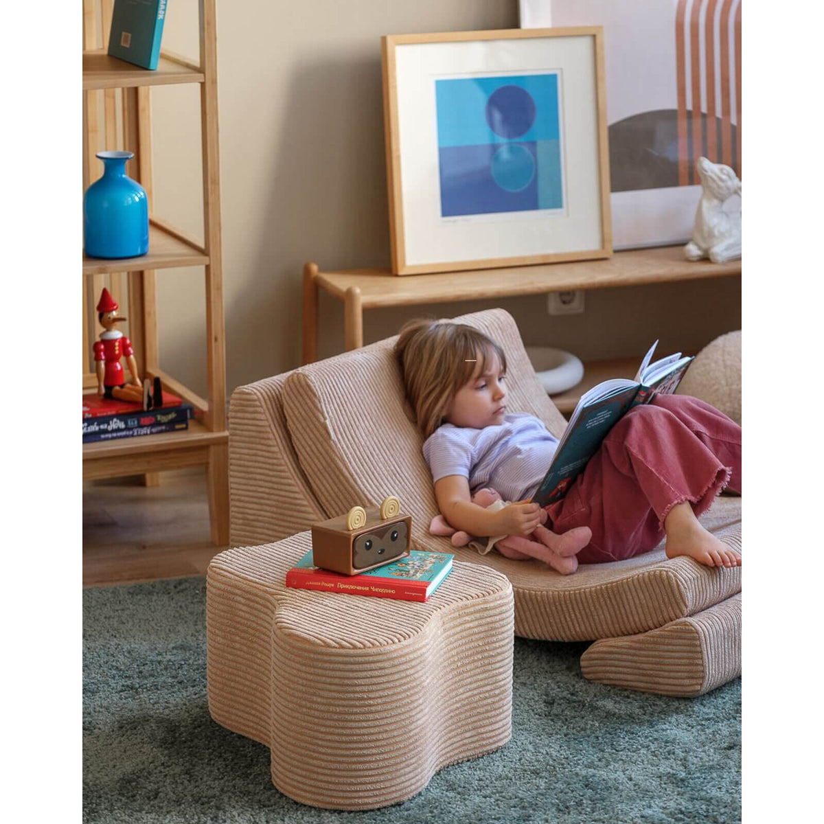 Wigiwama – Kinder Sitzpuff "Wolke" Cord Beige 39,5cm