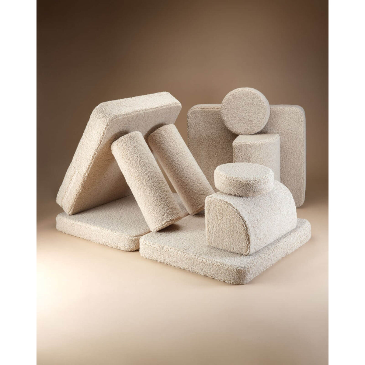 Wigiwama – Kinder Spielsofa Modular "Settee" Teddy Beige 9-tlg.