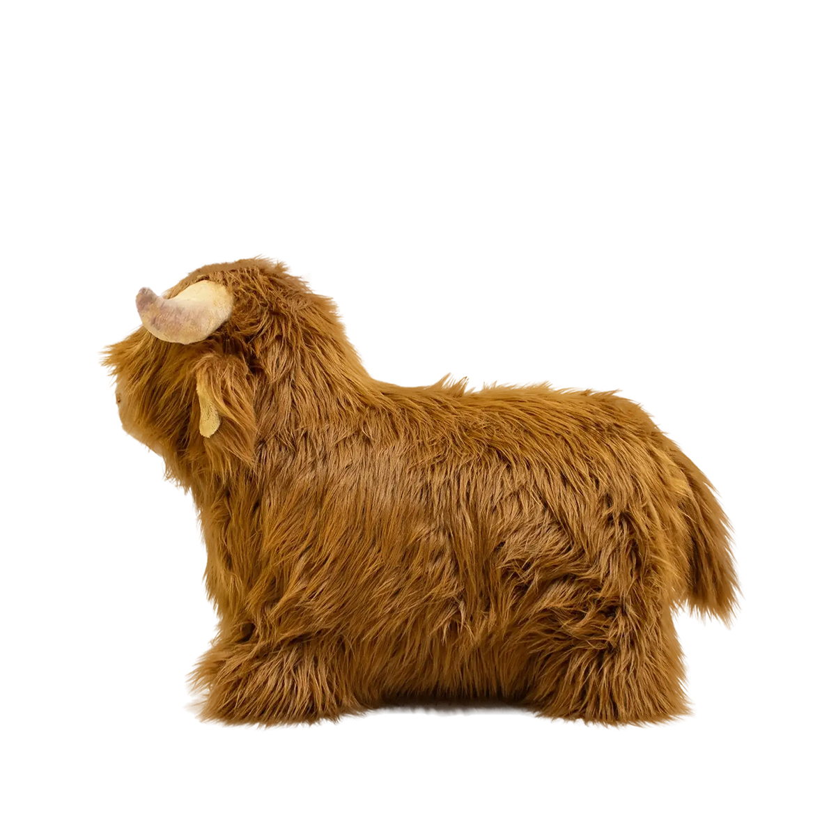Wild & Soft – Hüpftier „Highland Cow“ aus Plüsch mit Pumpe, handgefertigt