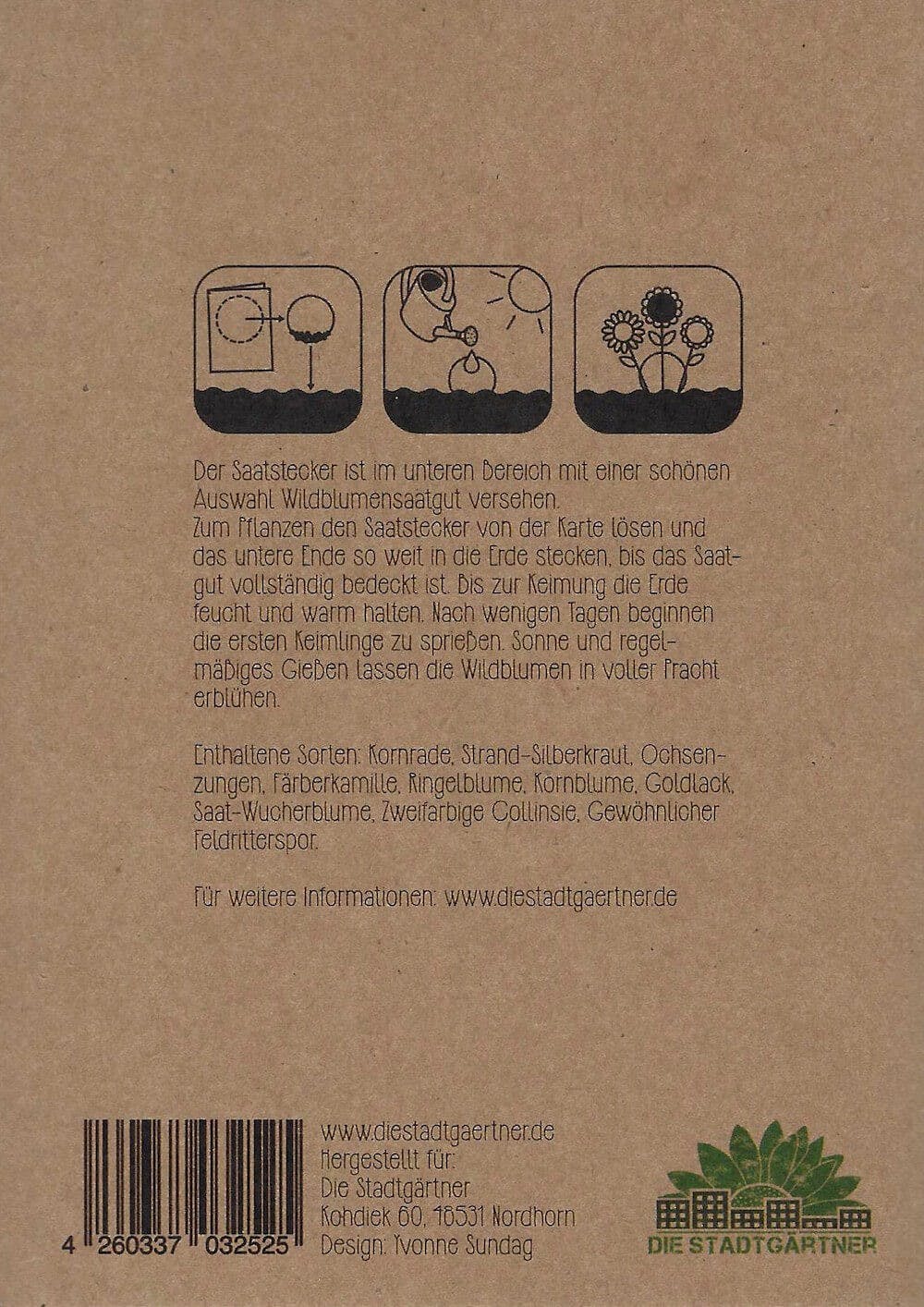Die Stadtgärtner - Saatstecker-Karte "Hurra, du bist da"
