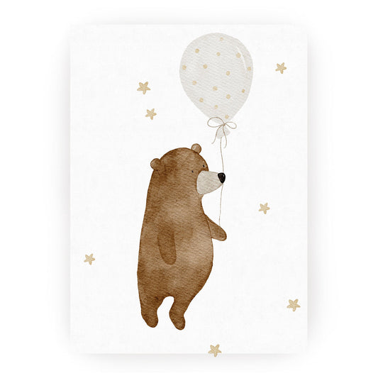 Hej Hanni Postkarte Bär Ballon