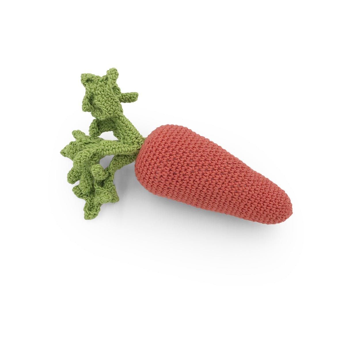 Myum The Veggy Toys - gehäkelte Rassel Karotte aus Bio-Baumwolle